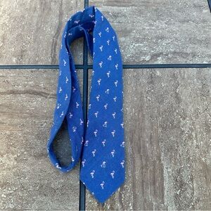 Blue Flamingo Patterned Men's Tie